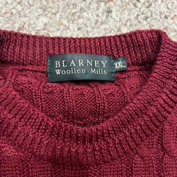 Blarney Woolen Mills Men's Sweater Sz XXL Red Ireland Eire Wool Blend Casual - Picture 1 of 8